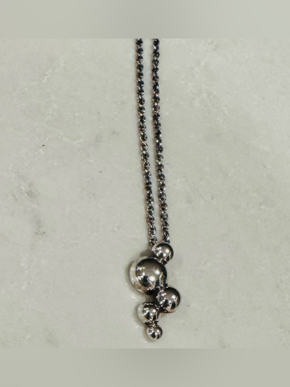 PANDORA 925 SS Bubble Pendant Necklace 
Retails $170
